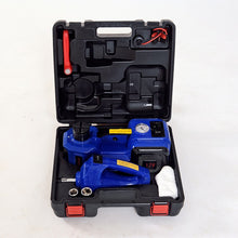 Carregar imagem no visualizador da galeria, 3 em 1 kit de macaco hidráulico elétrico para carro 12 v 5 toneladas macaco elétrico com chave de impacto inflador de pneus embutido led ferramenta de elevação de reparo