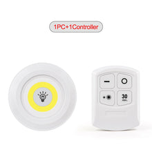 Carregar imagem no visualizador da galeria, Luz LED COB Sob Gabinete Luz Noturna Luz Noturna Controle Remoto Sem Fio Regulável Lâmpada de Guarda-roupa 3W Super Brilhante Iluminação de Armário