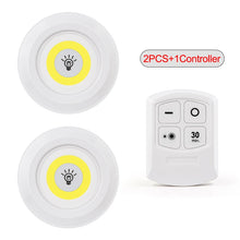 Carregar imagem no visualizador da galeria, Luz LED COB Sob Gabinete Luz Noturna Luz Noturna Controle Remoto Sem Fio Regulável Lâmpada de Guarda-roupa 3W Super Brilhante Iluminação de Armário