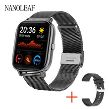 Carregar imagem no visualizador da galeria, Relógio inteligente masculino feminino com suporte a tela sensível ao toque completo monitor de freqüência cardíaca previsão do tempo mostrador personalizado fitness esportivo relógio de pulso digital