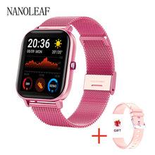 Carregar imagem no visualizador da galeria, Relógio inteligente masculino feminino com suporte a tela sensível ao toque completo monitor de freqüência cardíaca previsão do tempo mostrador personalizado fitness esportivo relógio de pulso digital