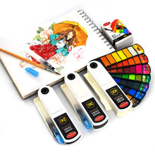 Carregar imagem no visualizador da galeria, Professional18/24/36/42 Colors Conjunto de Tinta Aquarela Sólida Pigmento Aquarela com Pincel de Água Caneta Para Materiais de Arte Escolar
